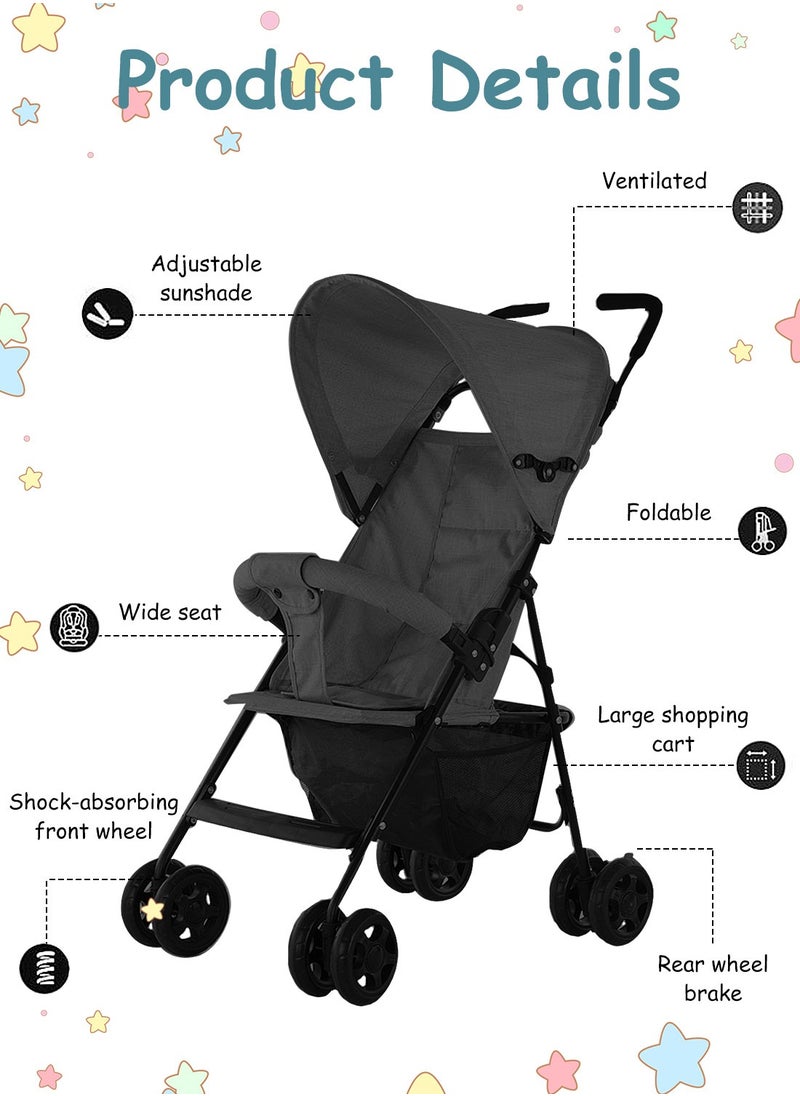 MaBaby - Baby Toddlers Lightweight Strollers, Travel Stroller For Easy Fold, Single Stroller With Canopy - Image 1