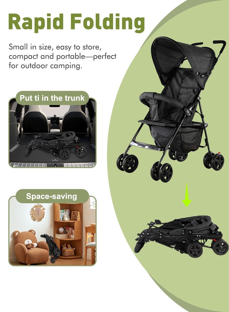 ما بيبي عربات أطفال صغار خفيفة الوزن، عربة سفر للأطفال الصغار سهلة الطي، عربة أطفال صغيرة مع مظلة - Image 5