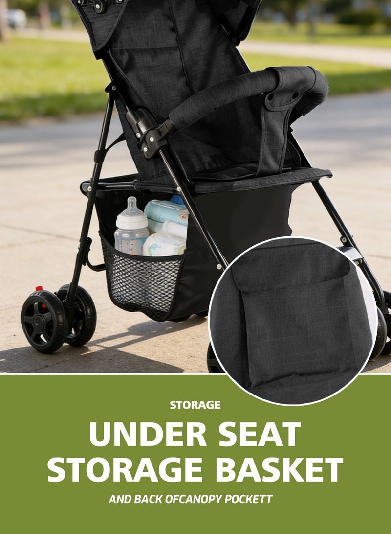 ما بيبي عربات أطفال صغار خفيفة الوزن، عربة سفر للأطفال الصغار سهلة الطي، عربة أطفال صغيرة مع مظلة - Image 3