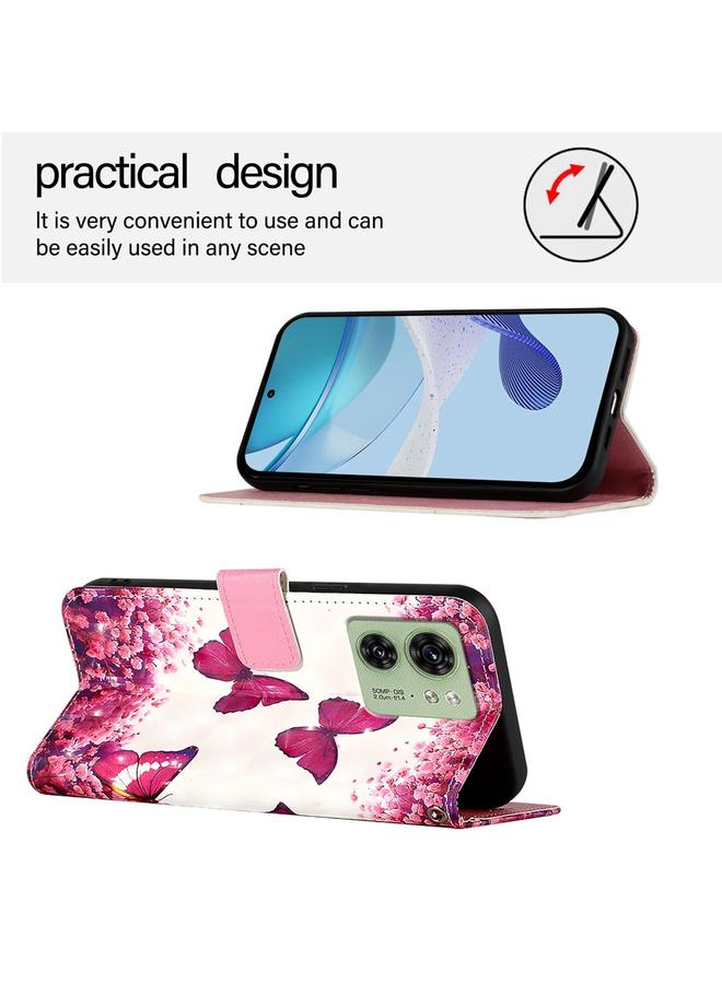 S-TOP Case For Motorola Edge 40 5G Global / Edge 2023 US 3D Painting Horizontal Flip Leather Phone Case - Image 3