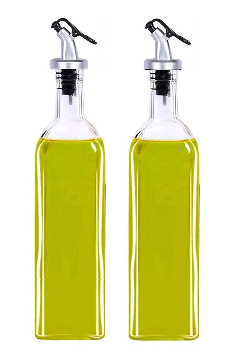 KREZON 4 PCS Glass Oil Dispenser Vinegar Dispenser BPA Free Salad Dressing Cruet Glass Bottle Olive Oil Bottles Dispenser 500 Ml Pack of 4 - Image 3