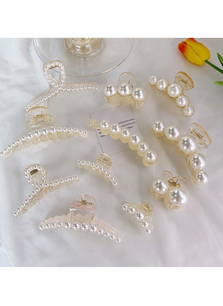 SYOSI - Large Pearl Hair Claw Clips, White Hair Clips, Thick Pearl Jaw Clips, Barrettes Hair Accessories, Hair Claw Clips for Women and Girls Fashion Hair Accessories, for Gift5 Pcs - Image 1