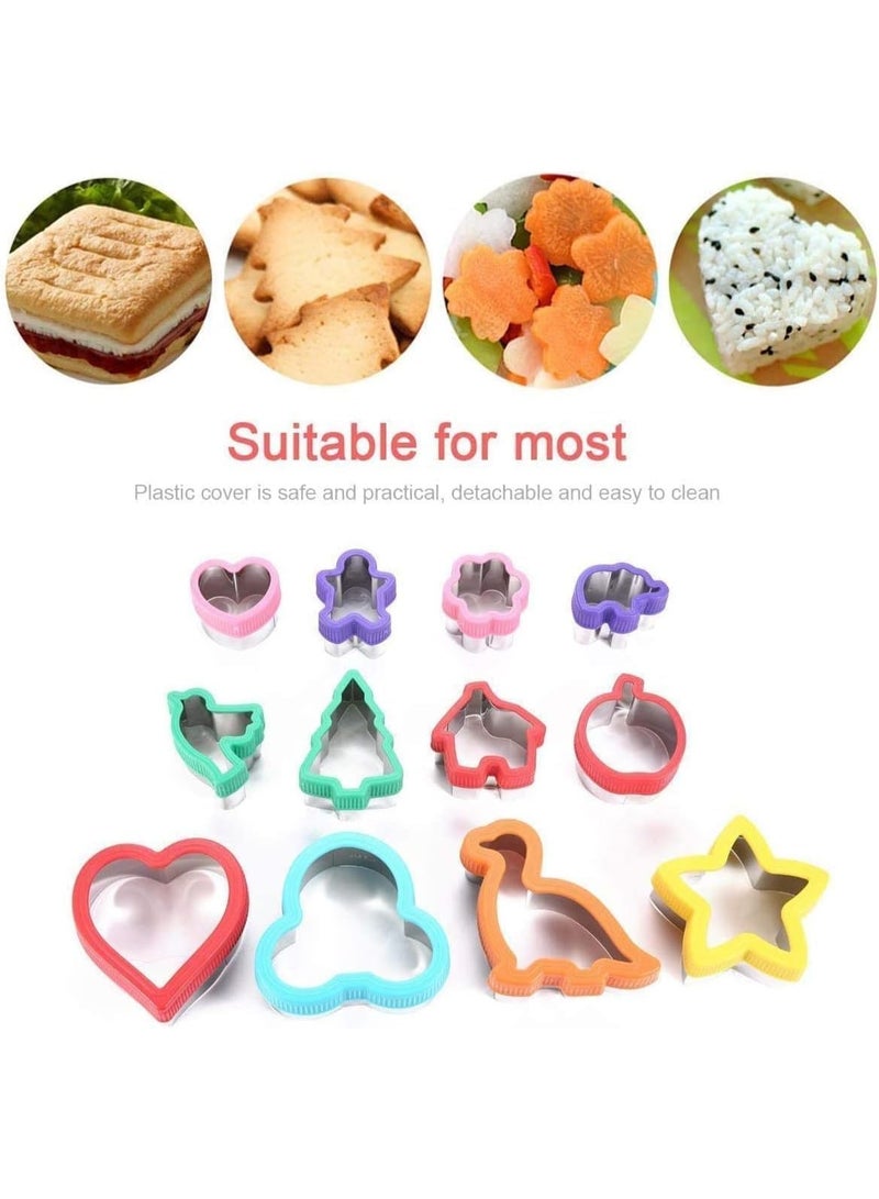 12 قطعة مع مجموعة قطع كوكي للأطفال ، تشكيل سكين ساندويتش ، قطع الخضروات ، نموذج الطعام المرح ، سهل التنظيف ومقاومة للقذرة ، مناسبة للأطفال الخبز والمطبخ المساعدات - Image 5