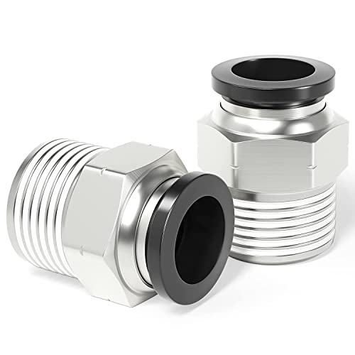 TAILONZ PNEUMATIC Male Straight 12 Inch Tube OD x 12 Inch NPT Thread Push to Connect Fittings PC12N4 Pack of 20 - Image 1