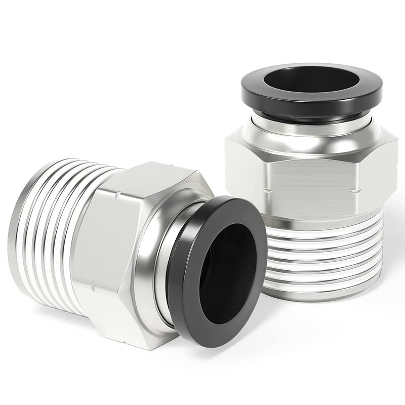 TAILONZ PNEUMATIC Male Straight 12 Inch Tube OD x 12 Inch NPT Thread Push to Connect Fittings PC12N4 Pack of 20 - Image 2