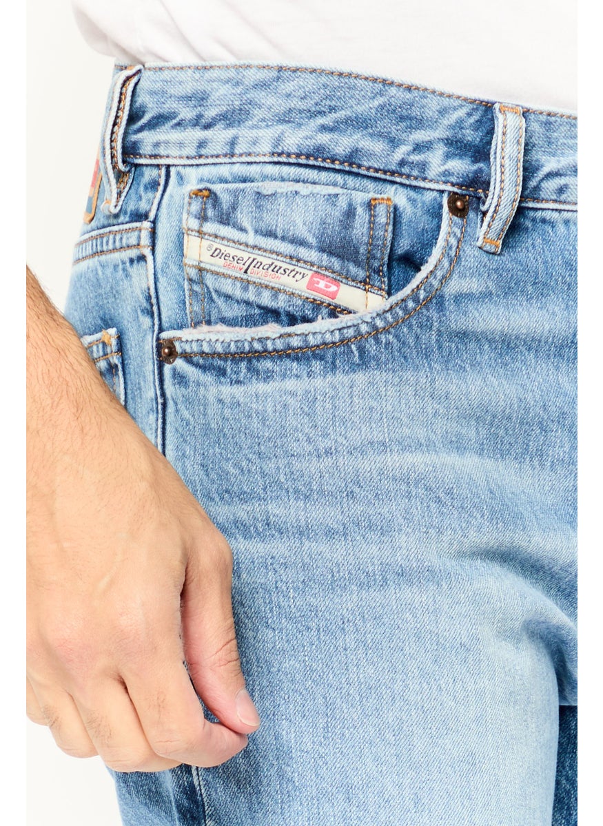 DIESEL - Men Slim Fit Washed Non Stretchable Denim Jeans, Blue - Image 1