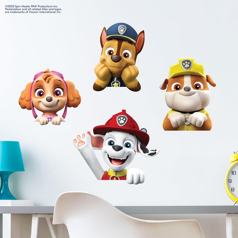 WALL PALZ Paw Patrol Puppy Faces Wall Decals  Chase Marshall Rubble Skye Vinyl Wall Sticker Bedroom Decorations  Paw Patrol Room Decor Peel and Stick - Image 1