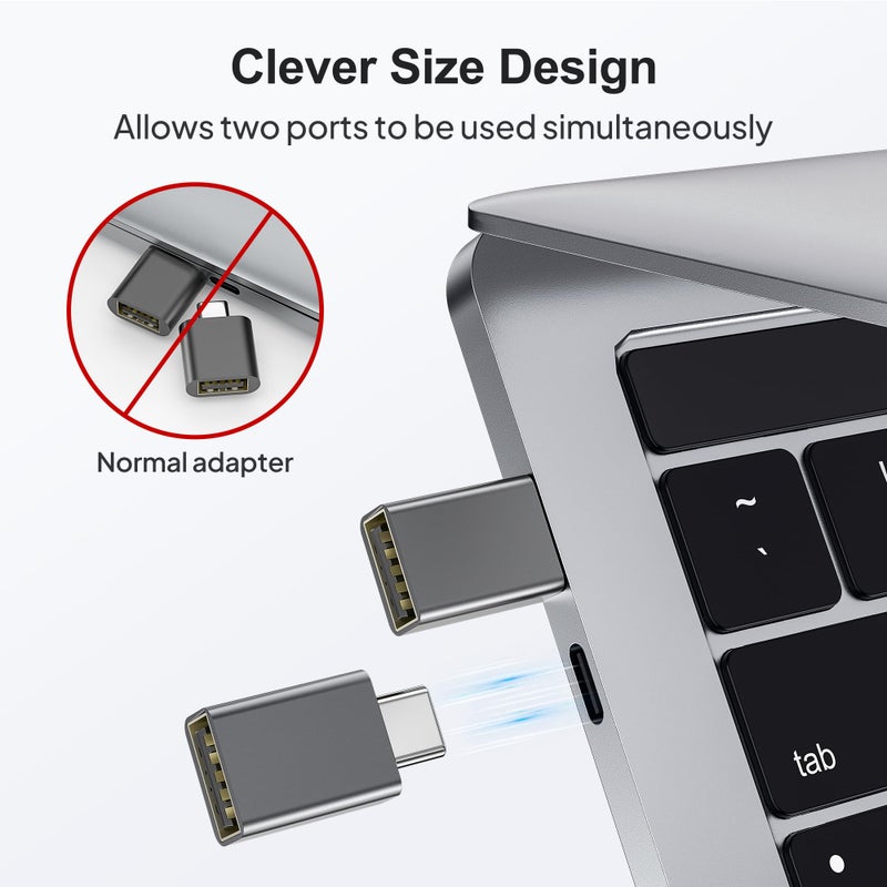 Elebase USB C to USB Adapter 4Pack,USBC Male to USB 3.0 Female MacBook Pro Air Adaptor,Type C Thunderbolt 3 OTG Converter for Flash Thumb Drive,Apple iPhone 17 17e 16,iPad mini,Mac,Samsung S26 S25 S24 - Image 3
