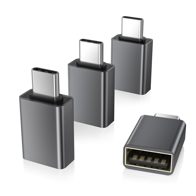 Elebase USB C to USB Adapter 4Pack,USBC Male to USB 3.0 Female MacBook Pro Air Adaptor,Type C Thunderbolt 3 OTG Converter for Flash Thumb Drive,Apple iPhone 17 17e 16,iPad mini,Mac,Samsung S26 S25 S24 - Image 1
