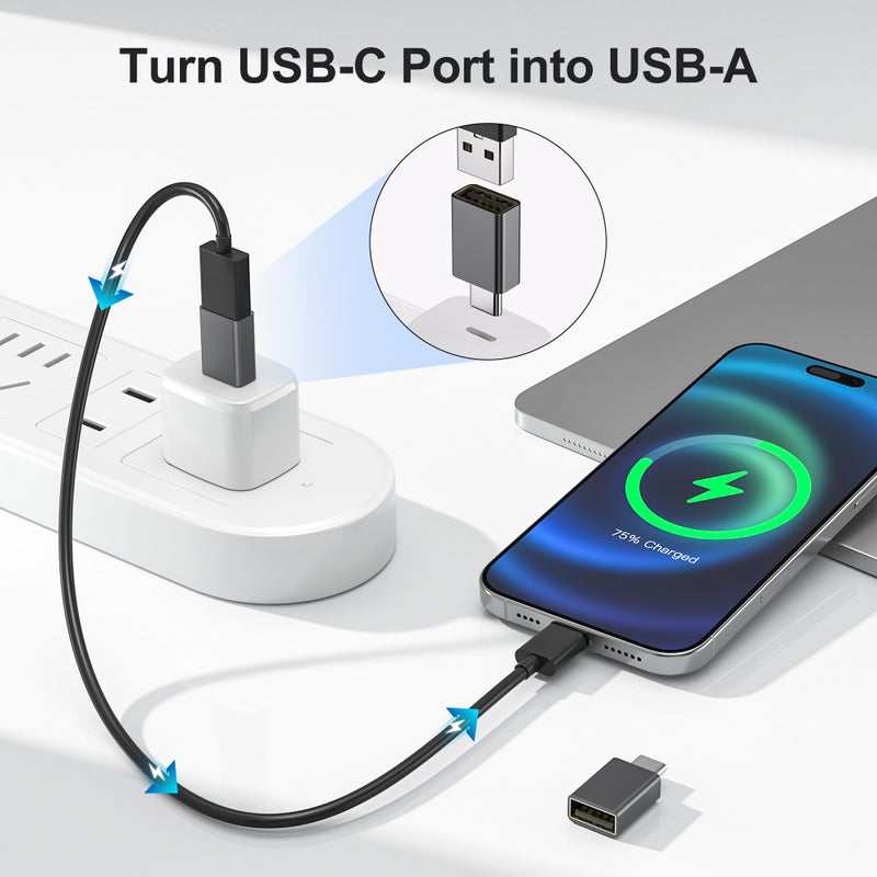 Elebase USB C to USB Adapter 4Pack,USBC Male to USB 3.0 Female MacBook Pro Air Adaptor,Type C Thunderbolt 3 OTG Converter for Flash Thumb Drive,Apple iPhone 17 17e 16,iPad mini,Mac,Samsung S26 S25 S24 - Image 5