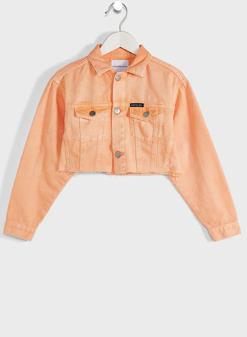Calvin Klein Jeans Kids Cropped Denim Jacket