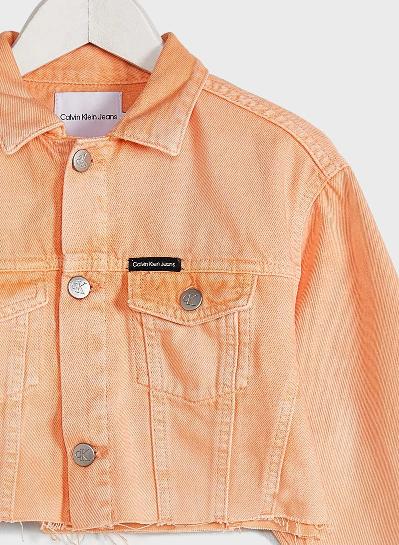 Calvin Klein Jeans Kids Cropped Denim Jacket