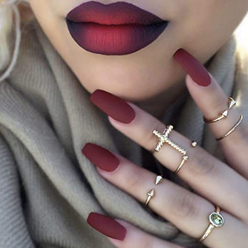Outyua Halloween Matte Super Long False Nails Coffin Ballerina Extra Long Press on Nails Acrylic Fake Nails Acrylic Full Cover Nails 24Pcs - Image 5