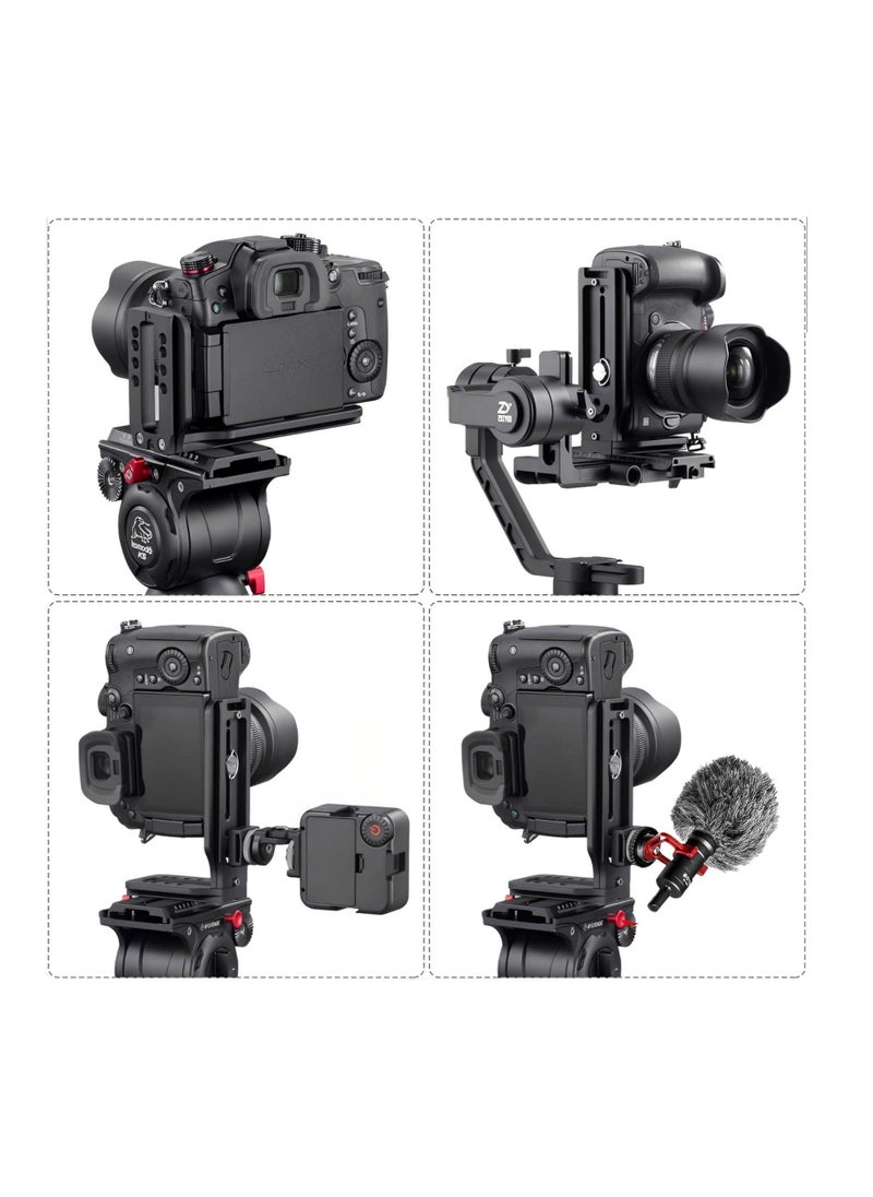 DSLR Camera L Bracket Vertical Horizontal Switching Tripod Quick Release Plate with Screws Wrench Compatible with Canon/Nikon/Sony/DJI Osmo Ronin Zhiyun Stabilizer Tripod Monopod (Orange) - Image 4