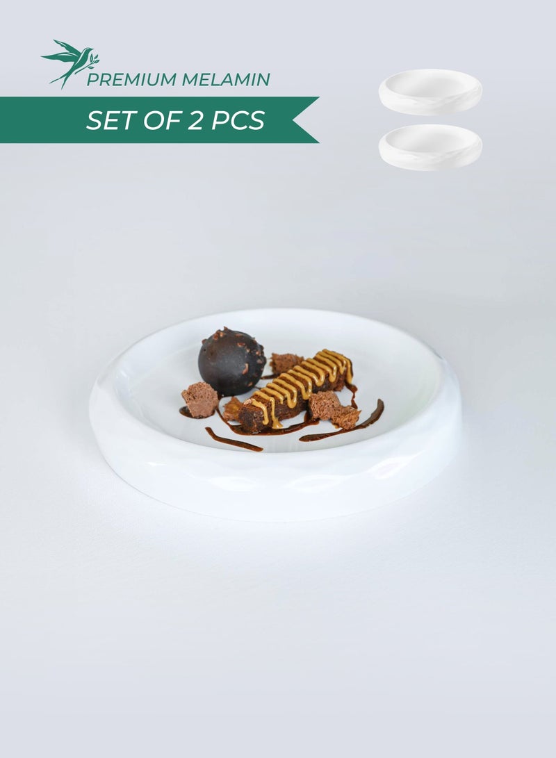 Baci milano Set of 2 Melamine Gourmet Plates Low 24.5x4 cm Satellite Baci Milano - Image 1