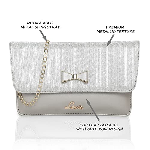 Lavie Women's Gilter Envelope Clutch | Ladies Purse Handbag, Silver - Image 3
