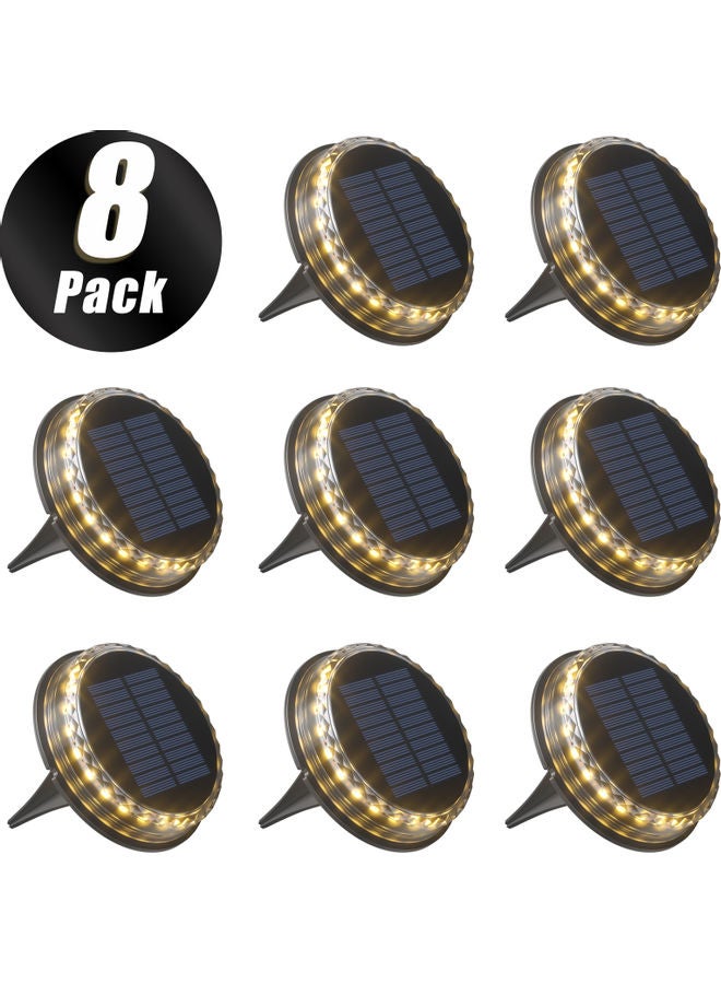 إسكدنيا مجموعة مصابيح LED أرضية تعمل بالطاقة الشمسية مكونة من 8 قطع أصفر - Image 1