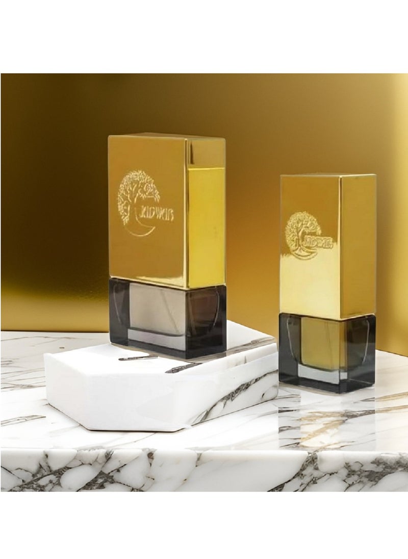 "Luvana Perfume 70ml by Jedwar Iqtnaa expresses the strength and attraction of modern men. This fragrance embraces luxurious woody notes with refreshing citrus touches, giving you a feeling of freshness and confidence. It features a long-lasting formula, making it the perfect companion for every occasion. Enjoy your attraction to others with the unique Luvana perfume."