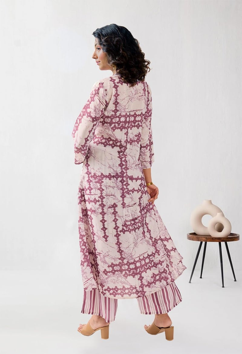 Toochki Kurti Set for Women | Anarkali Fit & Flared Kurtas for Women's | Cotton Kurtis for Woman | Kurta with Palazzo | Ethnic Salwar Suits Sets Off White - Image 5