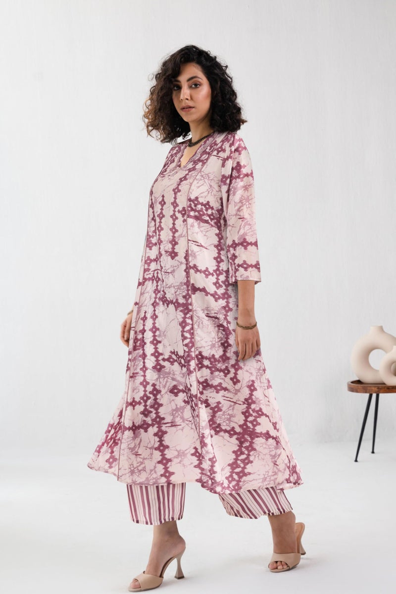 Toochki Kurti Set for Women | Anarkali Fit & Flared Kurtas for Women's | Cotton Kurtis for Woman | Kurta with Palazzo | Ethnic Salwar Suits Sets Off White - Image 4
