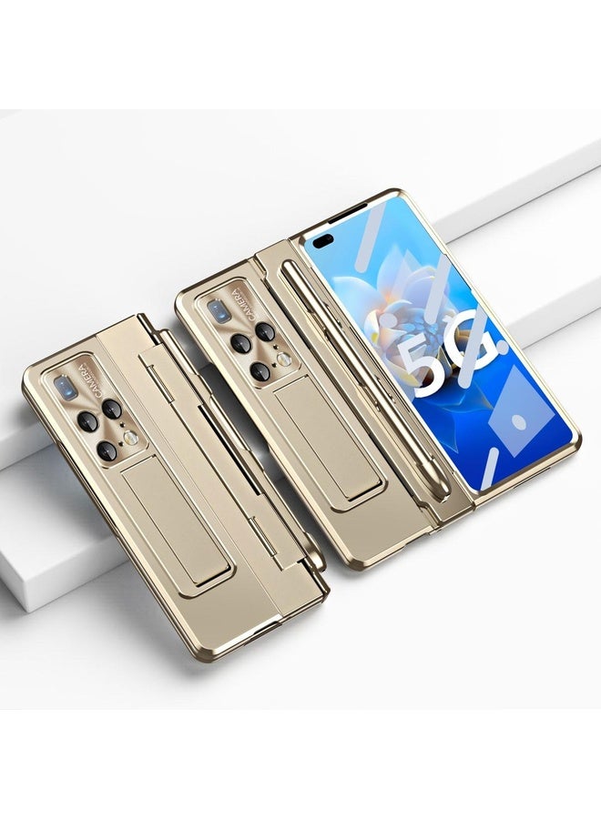 هوها ⁧جراب هاتف بمفصلة مدمجة قابلة للطي لهاتف Huawei Mate X2 مع قلم (ذهبي شامبين)⁩ - Image 1