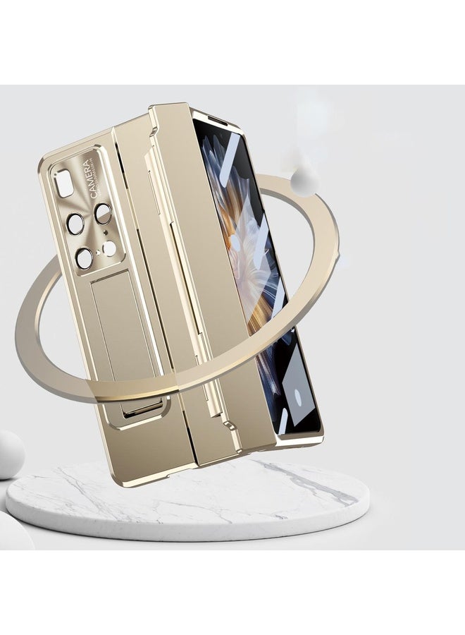 هوها ⁧جراب هاتف بمفصلة مدمجة قابلة للطي لهاتف Huawei Mate X2 مع قلم (ذهبي شامبين)⁩ - Image 2