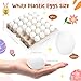 Seematn 180 Pcs White Plastic Eggs Paintable Easter Eggs with Paper Trays for DIY Crafts Easter Hunts Party Favors Basket Fillers White - Image 4