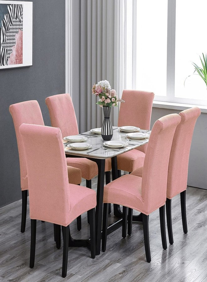 Howhic Stretch Chair Covers for Dining Room Set of 4, Removable Washable Dining Room Chair Covers, Dining Chair Slipcovers Seat Protector, Great for Home Decor and Banquet (Dusty Pink, 4 pack) - Image 2