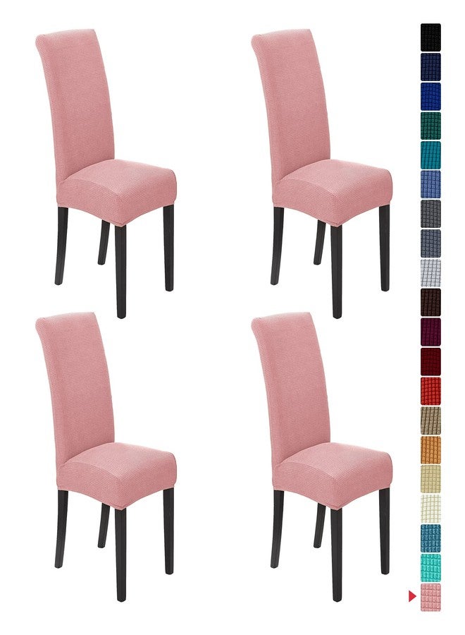 Howhic Stretch Chair Covers for Dining Room Set of 4, Removable Washable Dining Room Chair Covers, Dining Chair Slipcovers Seat Protector, Great for Home Decor and Banquet (Dusty Pink, 4 pack) - Image 1