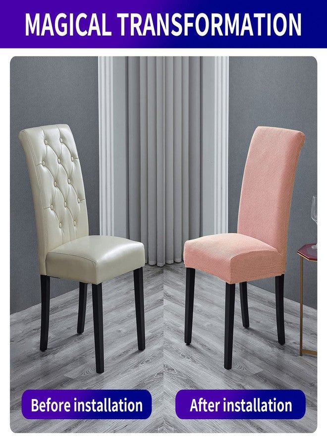 Howhic Stretch Chair Covers for Dining Room Set of 4, Removable Washable Dining Room Chair Covers, Dining Chair Slipcovers Seat Protector, Great for Home Decor and Banquet (Dusty Pink, 4 pack) - Image 5