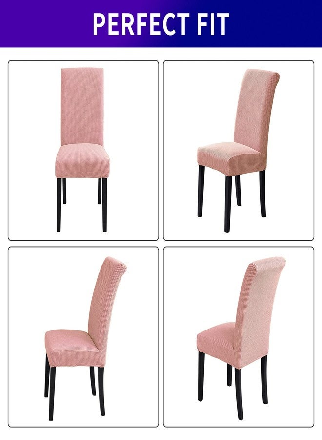 Howhic Stretch Chair Covers for Dining Room Set of 4, Removable Washable Dining Room Chair Covers, Dining Chair Slipcovers Seat Protector, Great for Home Decor and Banquet (Dusty Pink, 4 pack) - Image 4