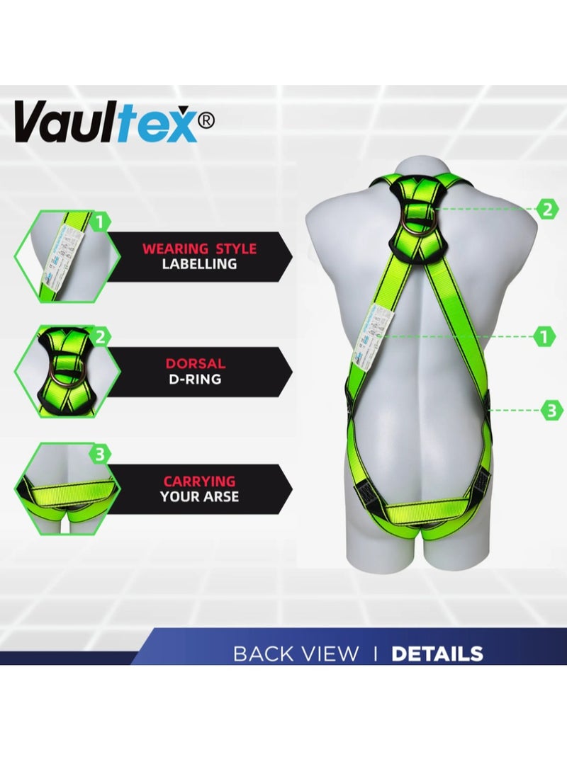 Vaultex - Full Body Harness with Twin Lanyard & Shock Absorber – Adjustable Straps & Dorsal D-Ring - Image 1
