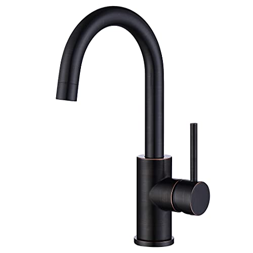 WiPPhs Oil Rubbed Bronze Bar Faucet Single Hole, WiPPhs ORB Wet Bar Faucets with Single Handle for Kitchen Sink and Mini Deck Mounted - Image 1