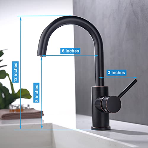 WiPPhs Oil Rubbed Bronze Bar Faucet Single Hole, WiPPhs ORB Wet Bar Faucets with Single Handle for Kitchen Sink and Mini Deck Mounted - Image 4