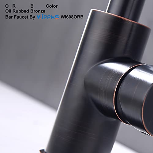 WiPPhs Oil Rubbed Bronze Bar Faucet Single Hole, WiPPhs ORB Wet Bar Faucets with Single Handle for Kitchen Sink and Mini Deck Mounted - Image 3