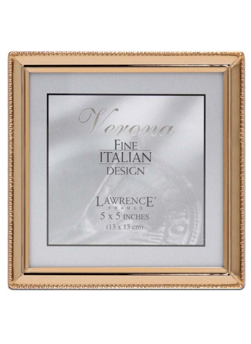 Lawrence Frames Lawrence Frames Classic Bead Picture Frame  5x5  Gold  - Image 1