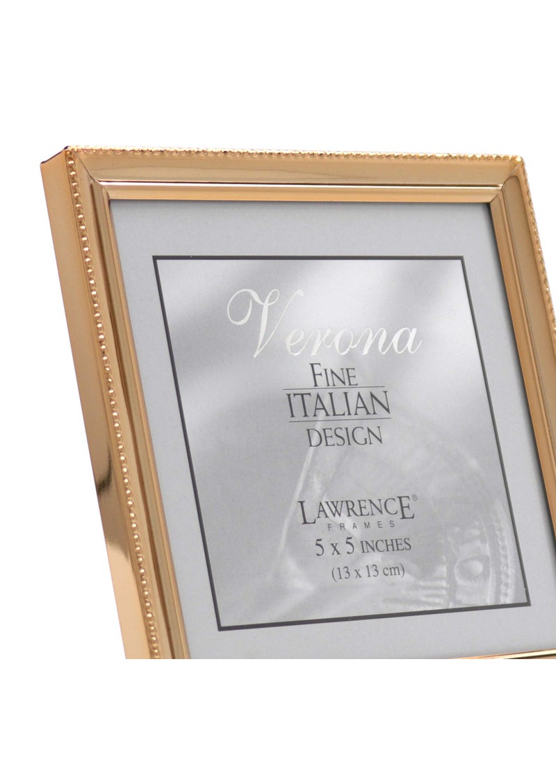 Lawrence Frames Lawrence Frames Classic Bead Picture Frame  5x5  Gold  - Image 4