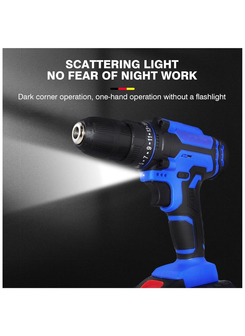 Generic 21V Cordless Power Drill, Handheld Screwdriver Drill Set with 25+1 Torque Setting, 1.5AH Li-ion Battery&Fast Charger, 2-Gear Combi Hammer Safety Lock 3/8'' Chuck Driver Kit Carrying Case  - Image 3