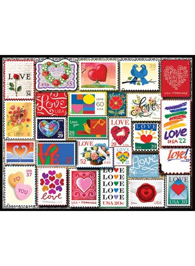 White Mountain Puzzles Love Stamps 1000 Piece Jigsaw Puzzle - Image 2