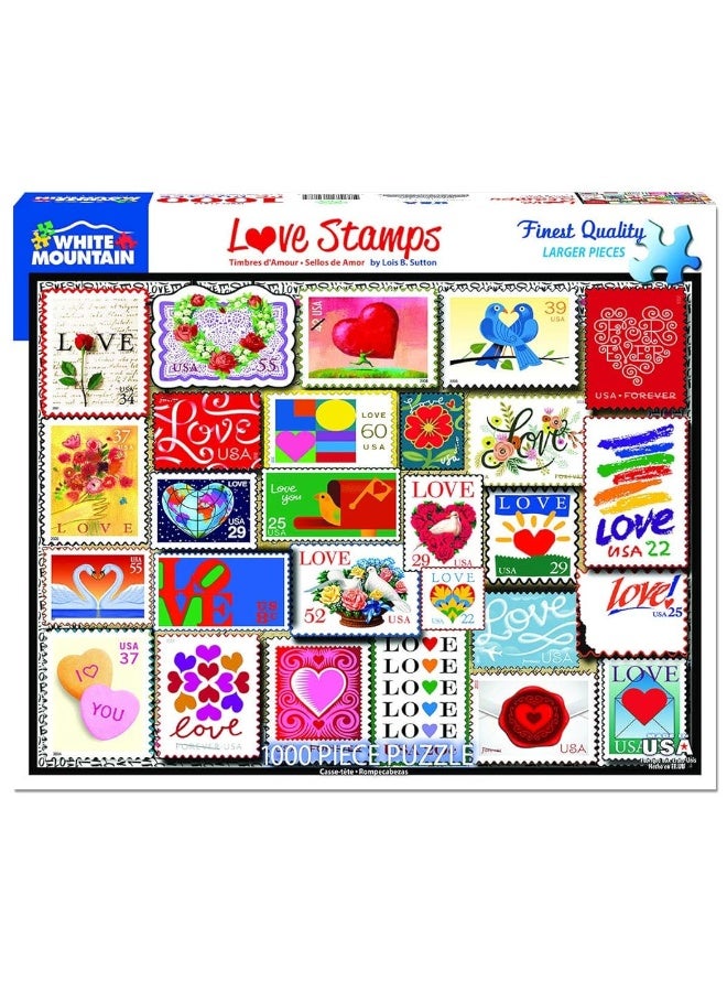 White Mountain Puzzles Love Stamps 1000 Piece Jigsaw Puzzle - Image 3