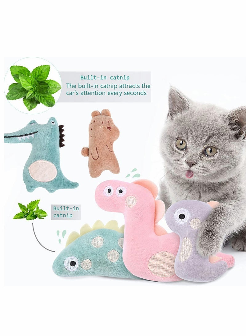Catnip Toys for Indoor Cats 6 Pcs Cat Toys with Catnip Interactive Kitty Plush Chew Toys, Fun Levels of Interactive Play Track with Satisfies Kittys Hunting, Chasing and Exercising Needs - Image 2