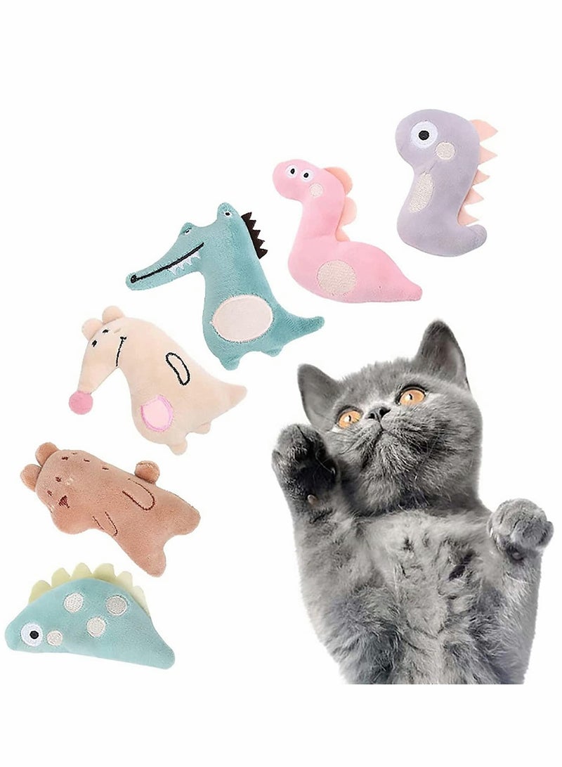 Catnip Toys for Indoor Cats 6 Pcs Cat Toys with Catnip Interactive Kitty Plush Chew Toys, Fun Levels of Interactive Play Track with Satisfies Kittys Hunting, Chasing and Exercising Needs - Image 1