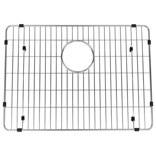 BUMLLASHOP Kitchen Accessories EBG1914 Stainless Steel Sink Grid Protectors for Kitchen Sink19x 14The metal grating at the bottomMetal Sink Grate with Rear Drain for Single Bowl1PCS - Image 1