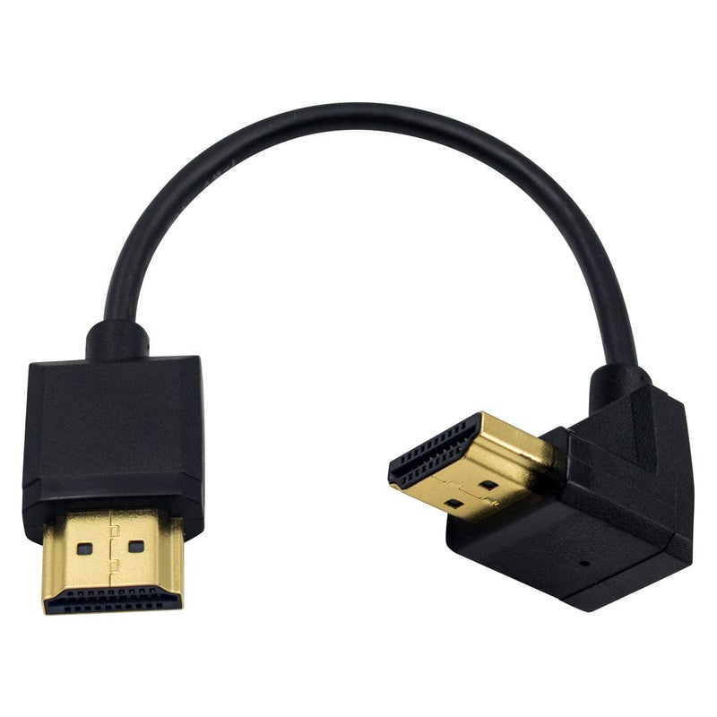 دوتك كابل HDMI 4K، كابل تمديد HDMI رقيق للغاية بزاوية هابطة من ذكر إلى ذكر لجهاز تلفزيون ثلاثي الأبعاد و 4K فائق الدقة، سلك HDMI 2.0 بطول 0.15 متر / 6 بوصات - Image 1