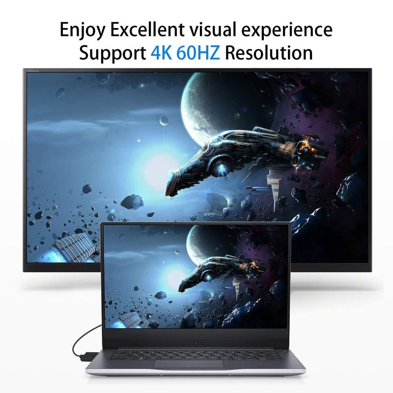 دوتك كابل HDMI 4K، كابل تمديد HDMI رقيق للغاية بزاوية هابطة من ذكر إلى ذكر لجهاز تلفزيون ثلاثي الأبعاد و 4K فائق الدقة، سلك HDMI 2.0 بطول 0.15 متر / 6 بوصات - Image 5