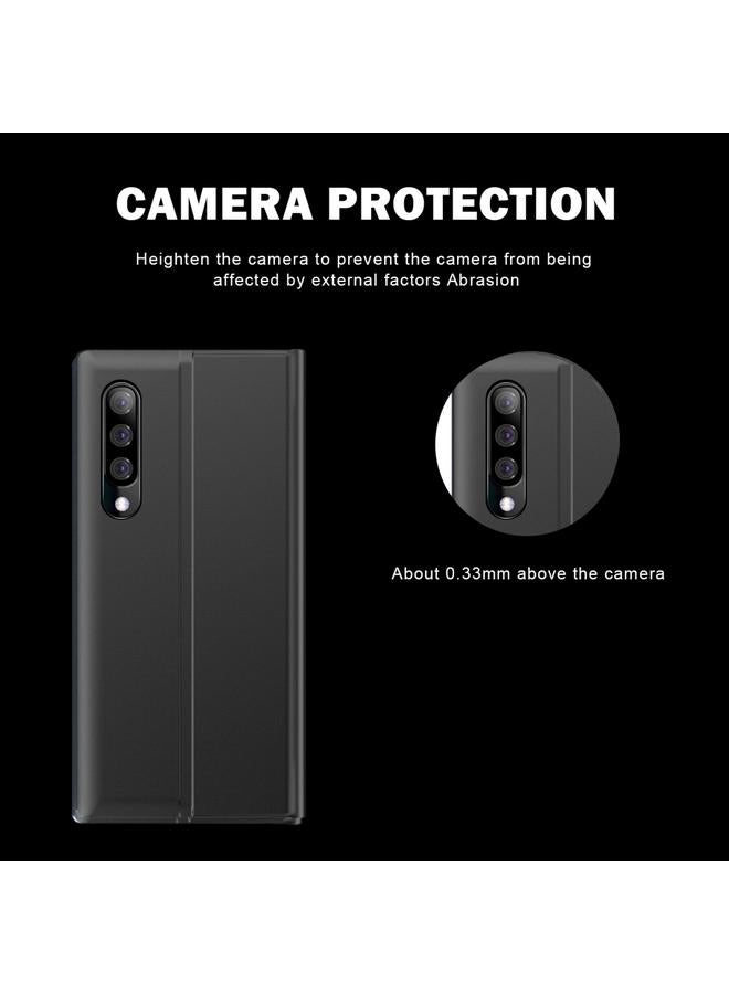 S-TOP Case For Galaxy A50 / A30S / A50S Plain Texture Cloth Attraction Flip Holder Leather Phone Case - Image 4