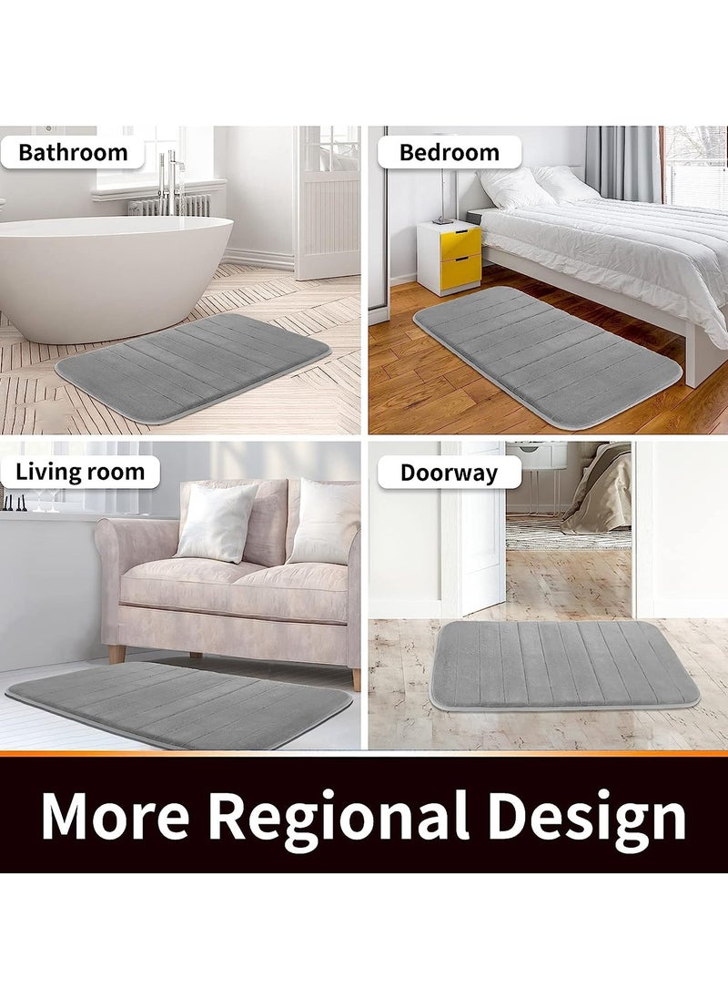 Al Musawwar - Al Musawwar Bath Mat 40x60cm (Pack of 2) Memory Foam Bath Mat Non Slip Soft Comfortable Bath Mat With Highly Absorbent Non Slip for Shower, Tub and Floor, Non Slip - Image 1