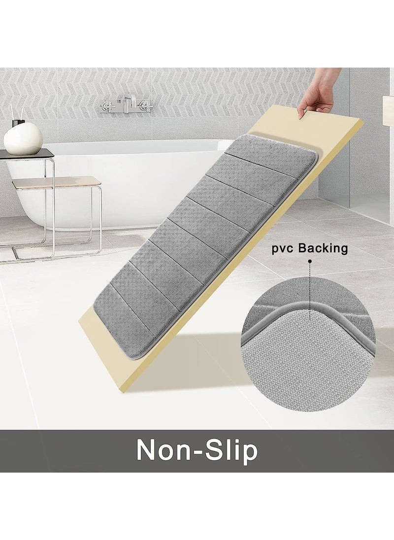 Al Musawwar - Al Musawwar Bath Mat 40x60cm (Pack of 2) Memory Foam Bath Mat Non Slip Soft Comfortable Bath Mat With Highly Absorbent Non Slip for Shower, Tub and Floor, Non Slip - Image 1
