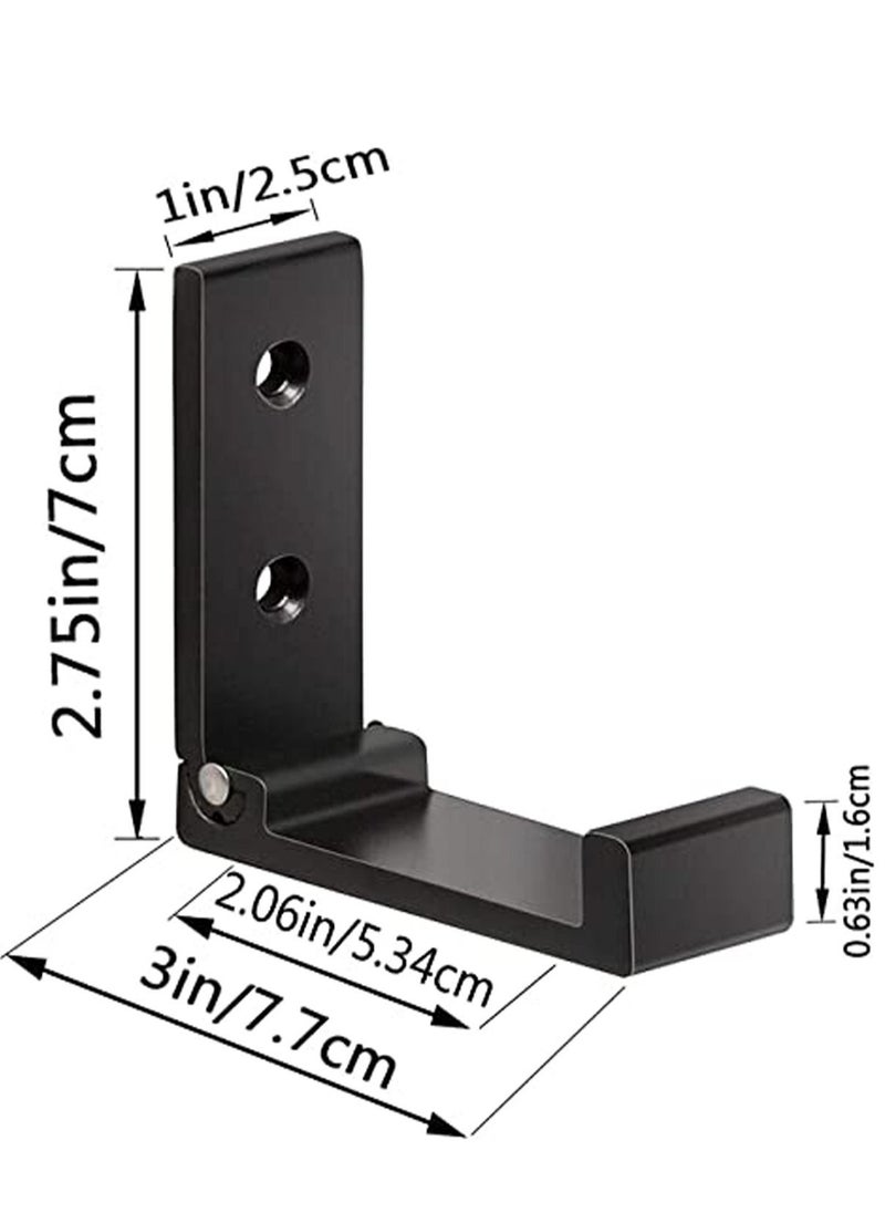 Y&D 5 Pcs Folding Coat Hooks, Wall Hooks for Hanging Towel Hardware Heavy Duty Aluminum Alloy Headphone Holder No Rust Mounted Bags, Fitness Equipment  - Image 2