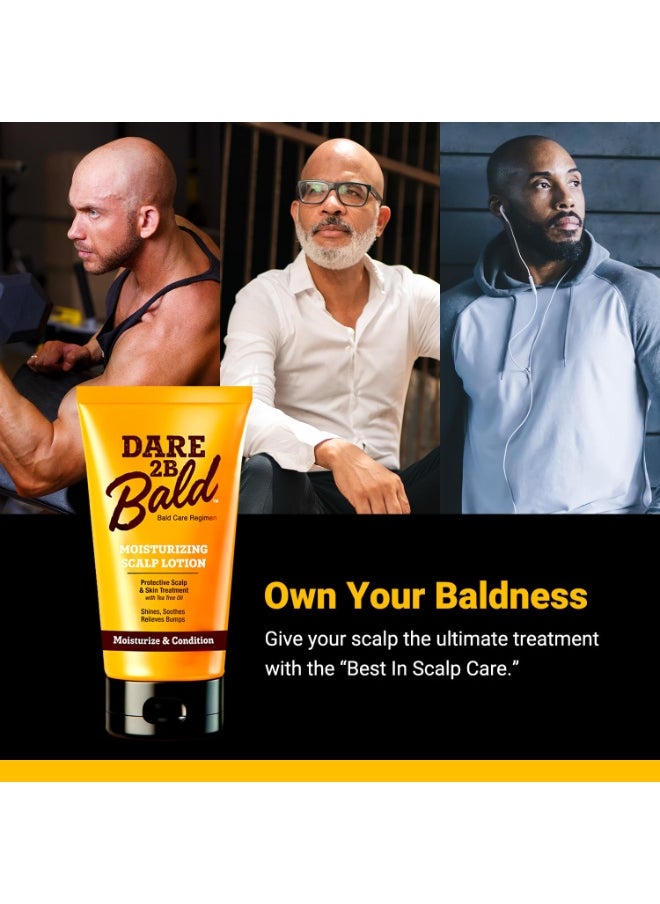 Dare 2B Bald Moisturizing Scalp Lotion | Bald Head Care Regime | Condition, Protect, and Treat the Scalp Against Flaking | Bald Head Moisturizer for Men- 4.75 OZ